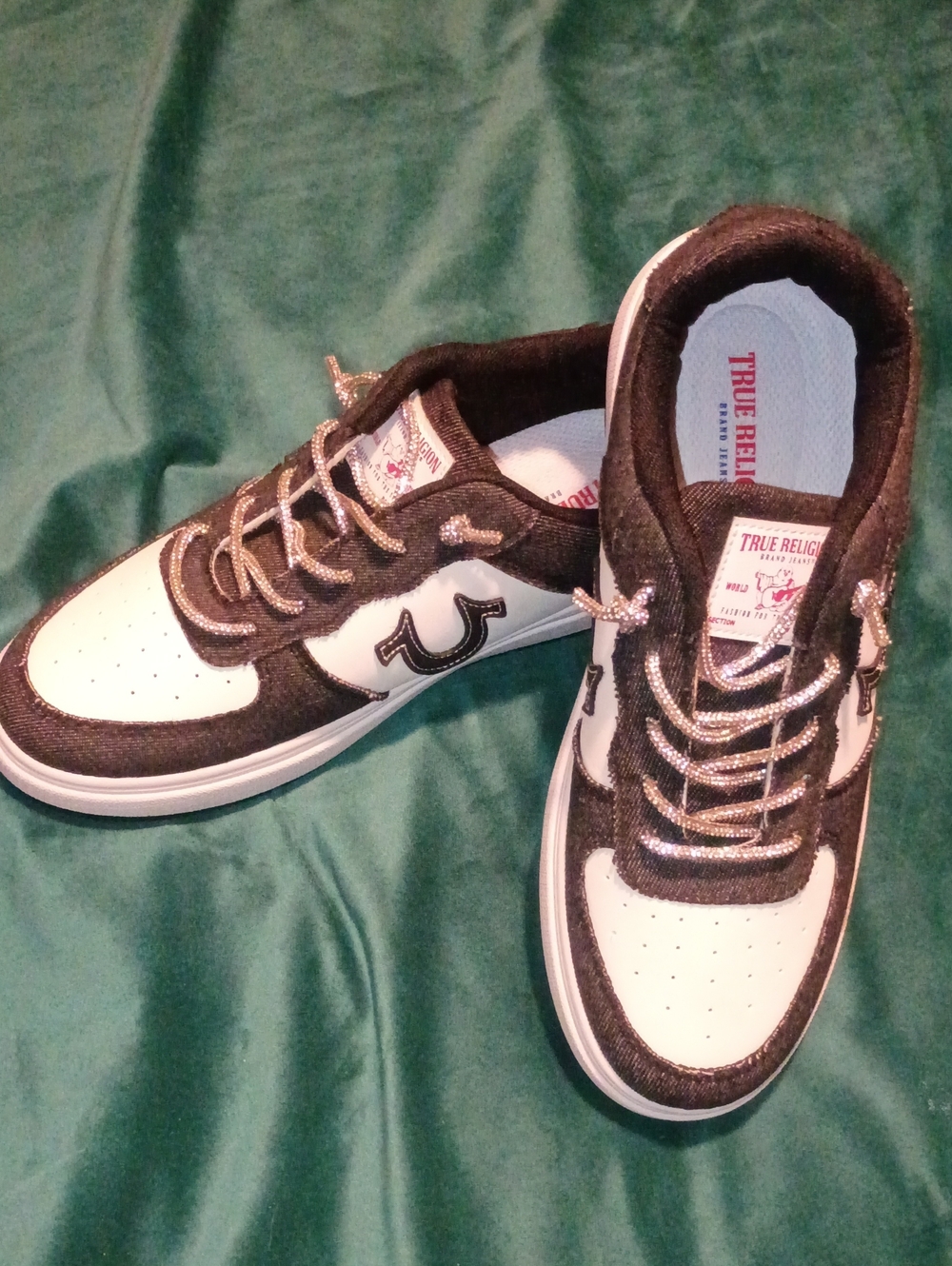 True Religion Men’s Black and White Low-Top Logo Sneakers